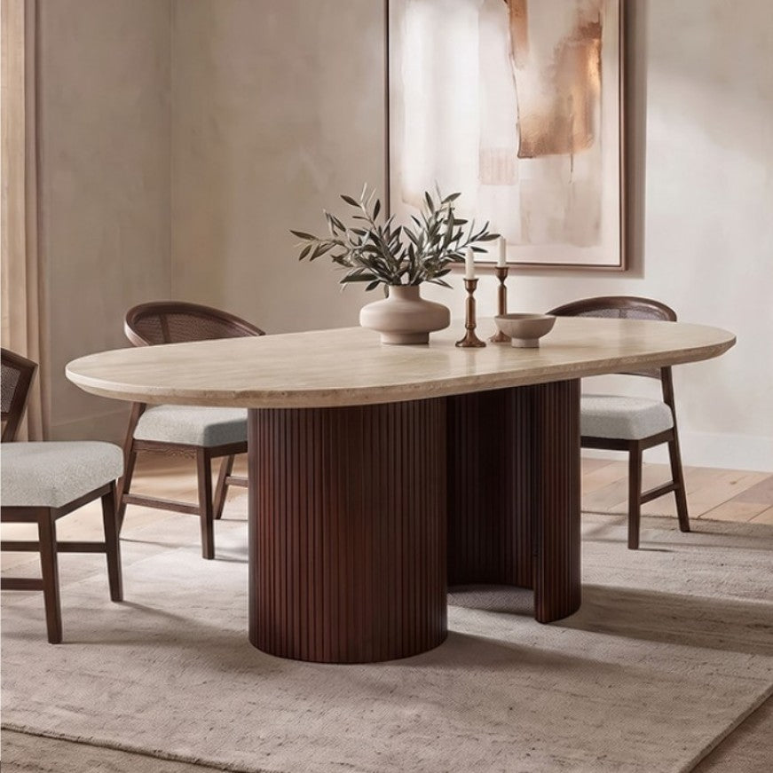 Artemos Contemporary Light Beige Oval Dining Table