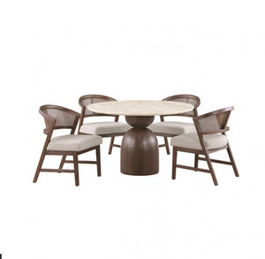 Artemos Contemporary Light Beige Round Dining Table 