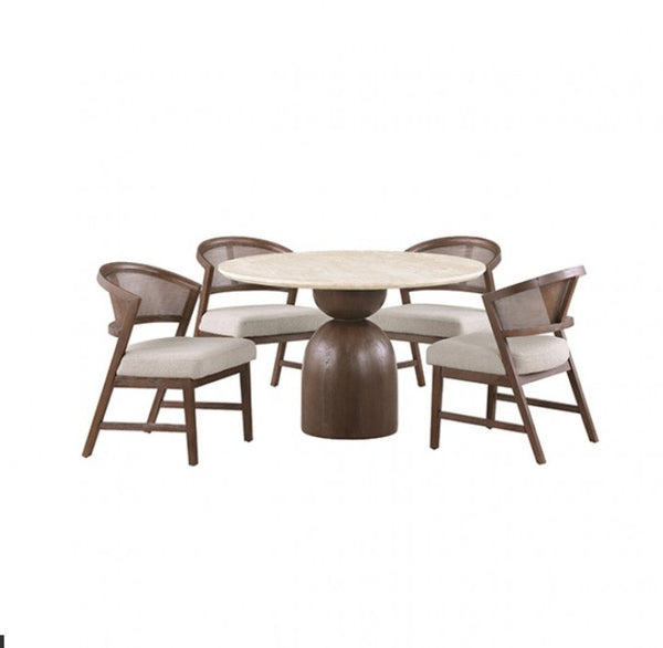 Artemos Contemporary Light Beige Round Dining Table 