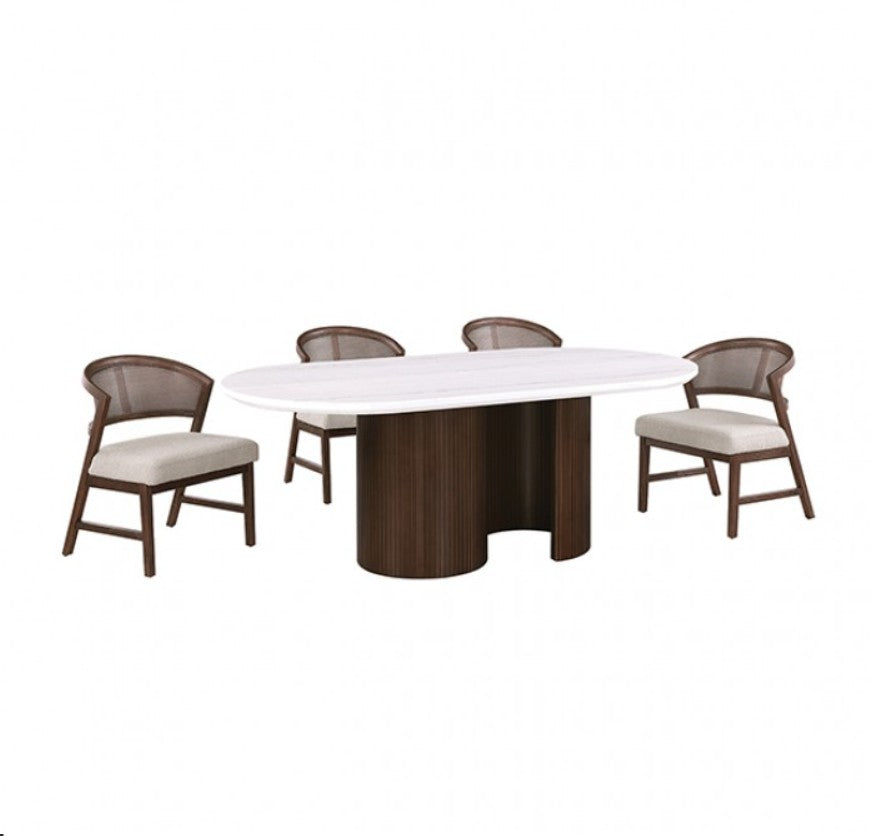 Artemos Contemporary White Oval Dining Table