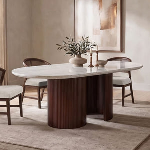 Artemos Contemporary White Oval Dining Table