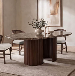 Artemos Contemporary Dark Brown Oval Dining Table