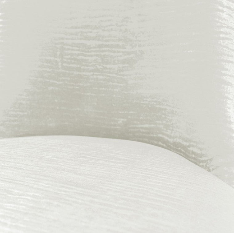 Asher Silver White Leatherette Dining Chair A modern high-back dining chair with white upholstered seat and backrest, and a polished silver metal frame and legs, shown against a plain white background.