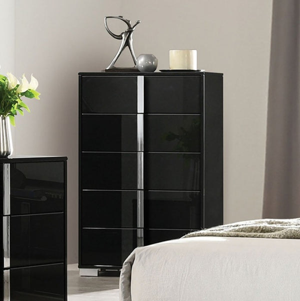 Asiko Modern UV Finish Piano Black Chest