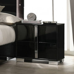 Asiko Modern UV Finish Piano Black Nightstand