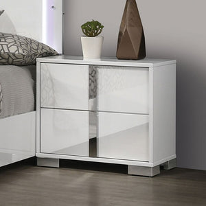 Asiko Modern UV Finish White Nightstand