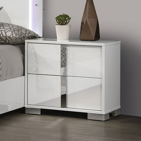 Asiko Modern UV Finish White Nightstand