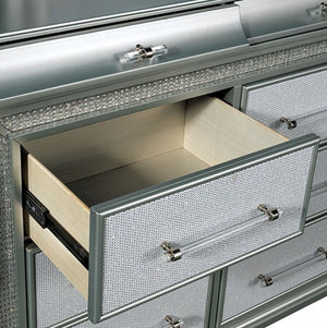 Aurielle Glam Gray LED Panel Dresser Drawer