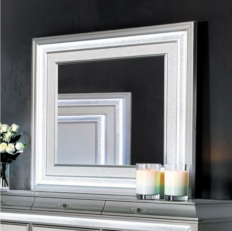 Aurielle Glam Gray LED Panel Mirror