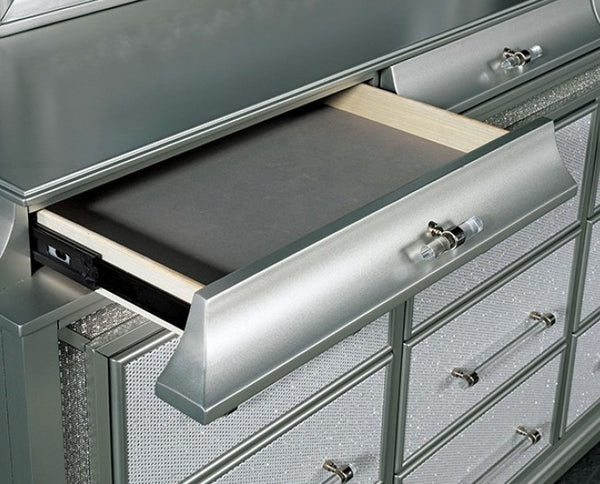 Aurielle Glam Gray LED Panel Dresser Jewelry drawer