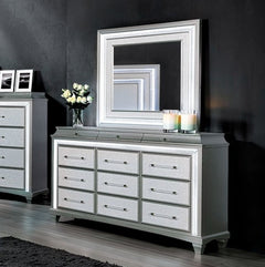 Aurielle Glam Gray LED Panel Dresser