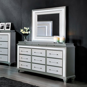 Aurielle Glam Gray LED Panel Dresser