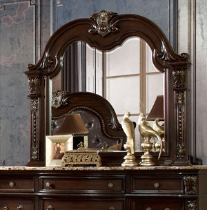 Aurora Brown Cherry Sleigh Mirror