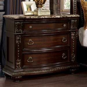 Aurora Brown Cherry Sleigh Nightstand
