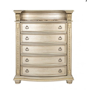 Aurora Decorative chest of drawers with ornate details on a white background