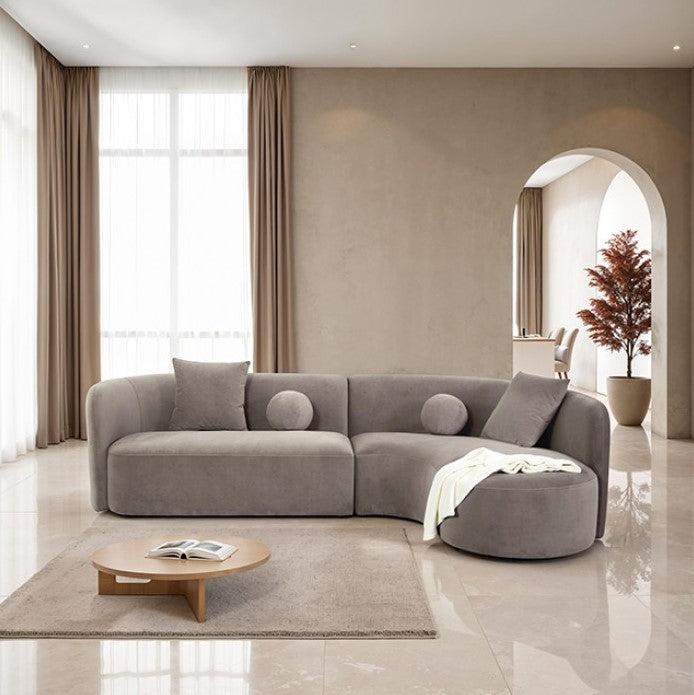 Azalia Modern Light Brown Circular Sectional Sofa