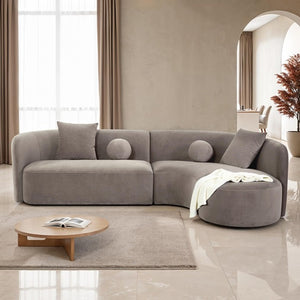 Azalia Modern Light Brown Circular Sectional Sofa