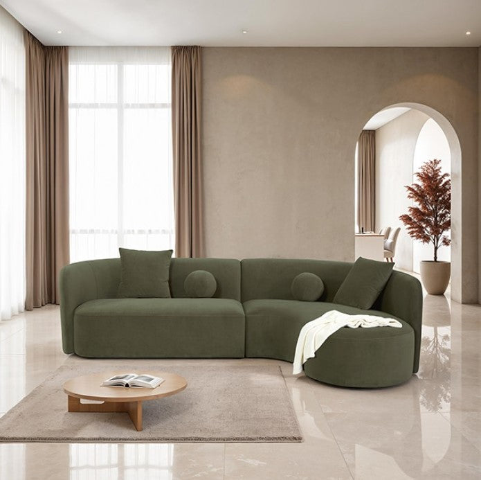 Azalia Modern Olive Green Circular Sectional Sofa