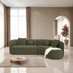 Azalia Modern Olive Green Circular Sectional Sofa Style

