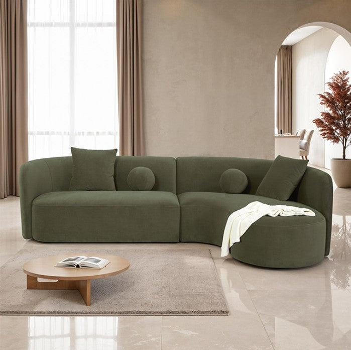 Azalia Modern Olive Green Circular Sectional Sofa