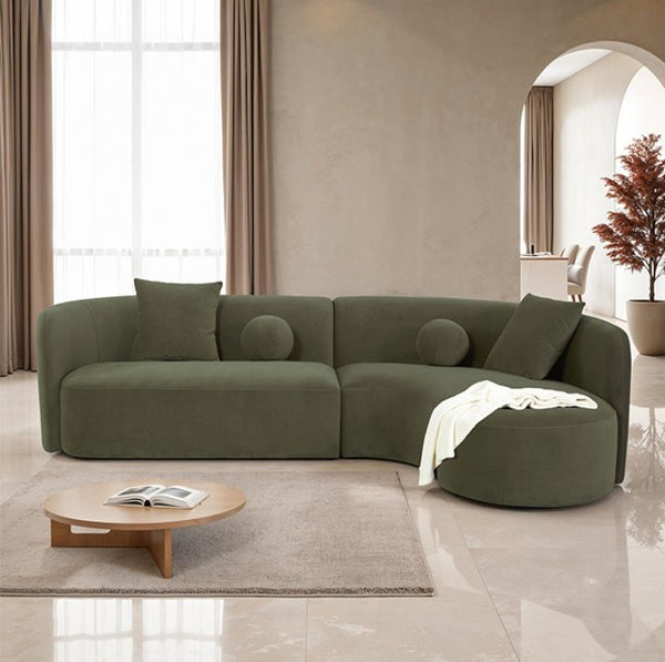Azalia Modern Olive Green Circular Sectional Sofa
