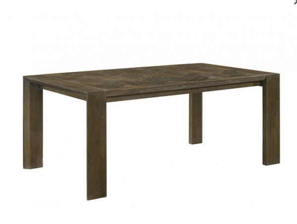 Bahhni Transitional Style Inlay Pattern Dining Table Wooden dining table on a white background