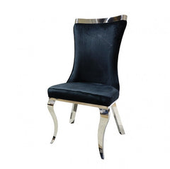 Baltique Glam Black Silver Fabric Chair