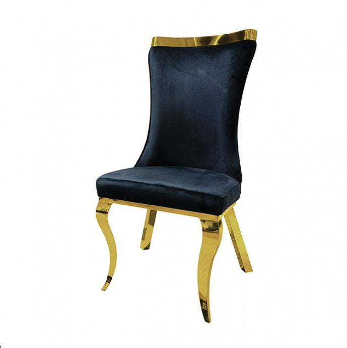Baltique Glam Black Gold Fabric Chair