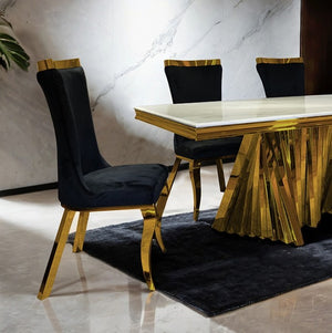 Baltique Glam White Gold Dining Table