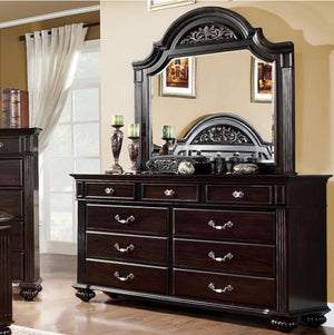 Bella Traditional Dark Walnut Mirror