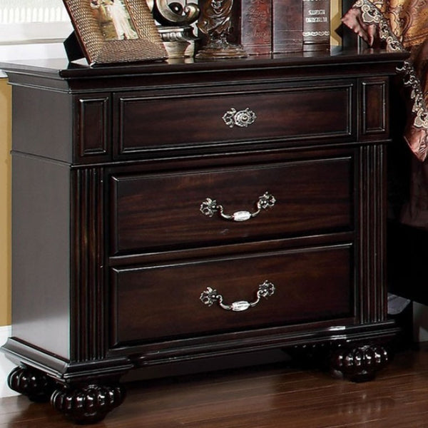 Bella Traditional Dark Walnut Nightstand