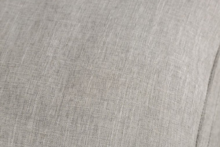 Bengie Modern Oak Light Gray Linen Fabric Sofa