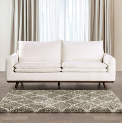 Bengie Modern Oak Brown Linen Fabric Sofa
