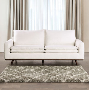 Bengie Modern Oak Brown Linen Fabric Sofa