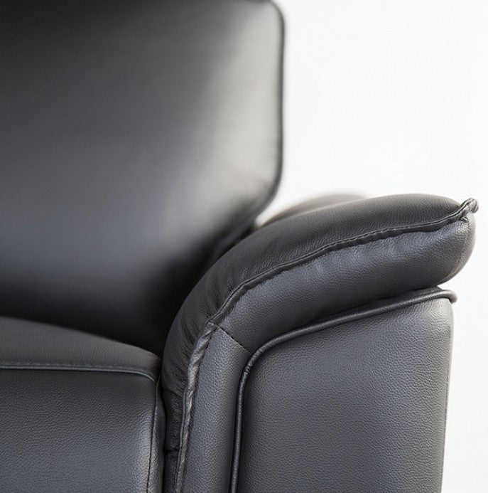 Benny Leather Match Reclining Sofa Black Finish