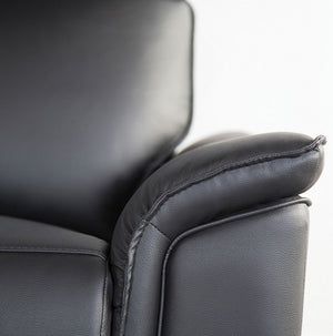 Benny Leather Match Reclining Sofa Black Finish Arm