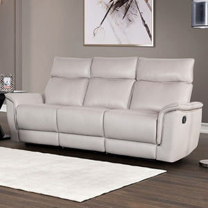 Benny Leather Match Reclining Sofa Taupe Finish