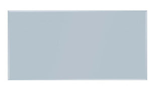 Betsy Silver White Glass Top Modern Dining Room Table A square glass tile with a smooth, matte light blue-gray finish, shown against a plain white background.