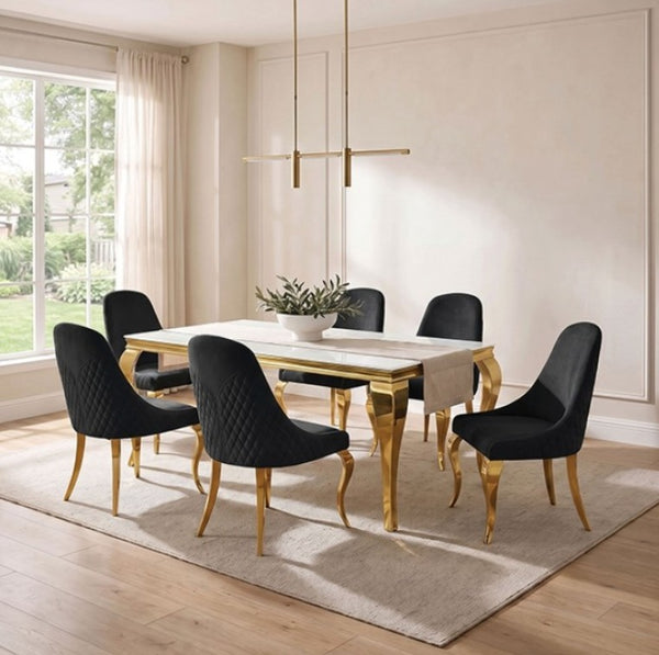 Betsy White Glass Top Modern Dining Table