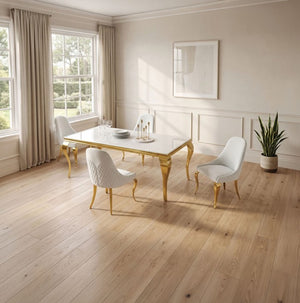 Betsy White Glass Top Modern Dining Table