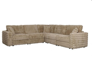 Briana Modular Fabric Sand Sectional Sofa Beige sectional sofa on a white background