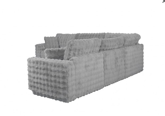Briana Modular Fabric Silver Gray Sectional Sofa