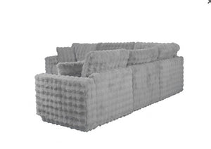 Briana Modular Fabric Silver Gray Sectional Sofa BACK
