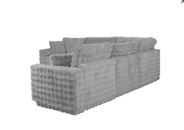 Briana Modular Fabric Silver Gray Sectional Sofa BACK
