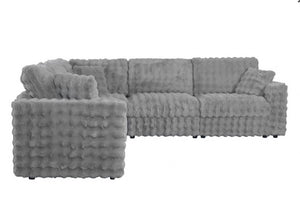 Briana Modular Fabric Silver Gray Sectional Sofa Side
