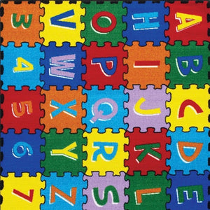 Brightstar ABC Colorfull Kids 5x8 Area Rug Colorful alphabet puzzle mat with letters and numbers.
