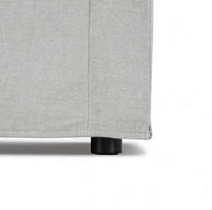 Bryant Sofa Linen Light Gray Fabric Gray upholstered with a black leg on a white background