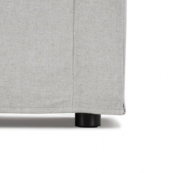 Bryant Sofa Linen Light Gray Fabric Gray upholstered with a black leg on a white background