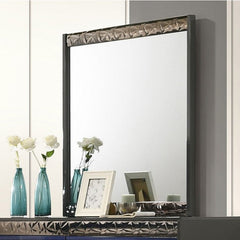 Burbandy Modern Glam Mirror Decorative mirror with a decorative frame on a wall.