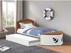 Carnivalls Two Tone Twin Captain Bed